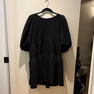 A New Day Black Quilted Mini Dress